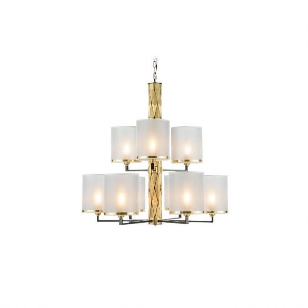 L'Arte Luce Luxury Flaire L31409 люстра, brass+black+white shade L31409