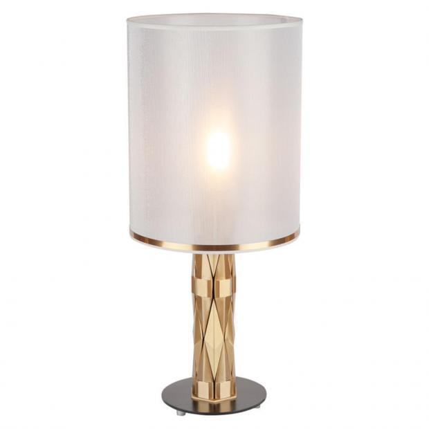 L'Arte Luce Luxury Flaire L31431 настольная лампа, brass+black+white shade L31431