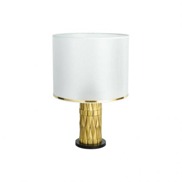 L'Arte Luce Luxury Flaire L31434 настольная лампа, brass+black+white shade L31434