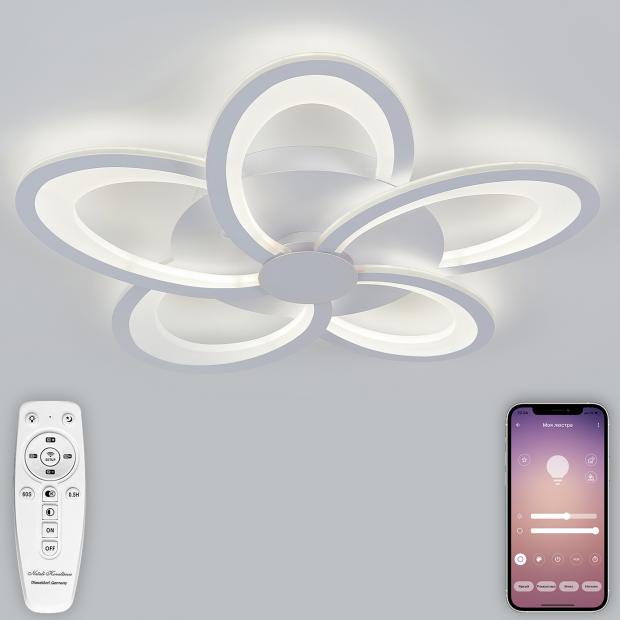 Светодиодный светильник люстра с пультом ДУ, моб. приложением 100W, белый, LED LED LAMPS 81173 LED LAMPS 81173