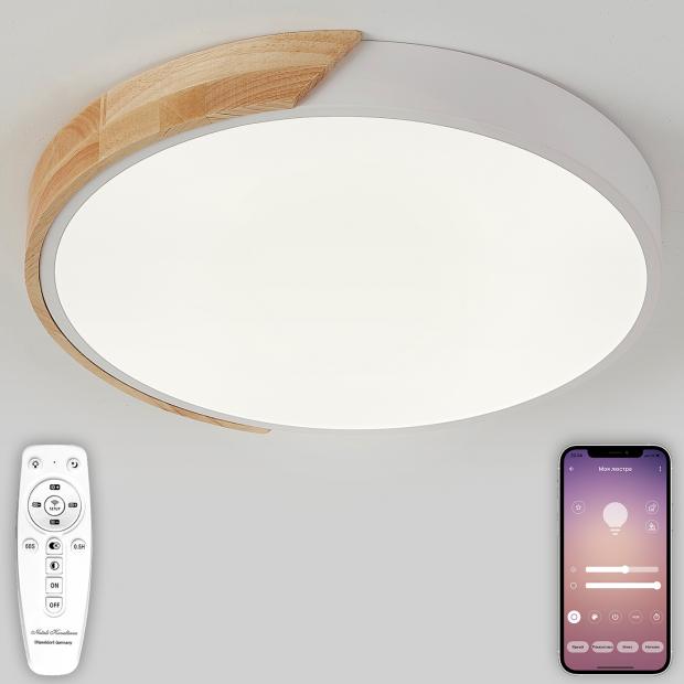 Светодиодный светильник люстра с пультом ДУ, моб. приложением 120W, белый, LED LED LAMPS 81181 LED LAMPS 81181